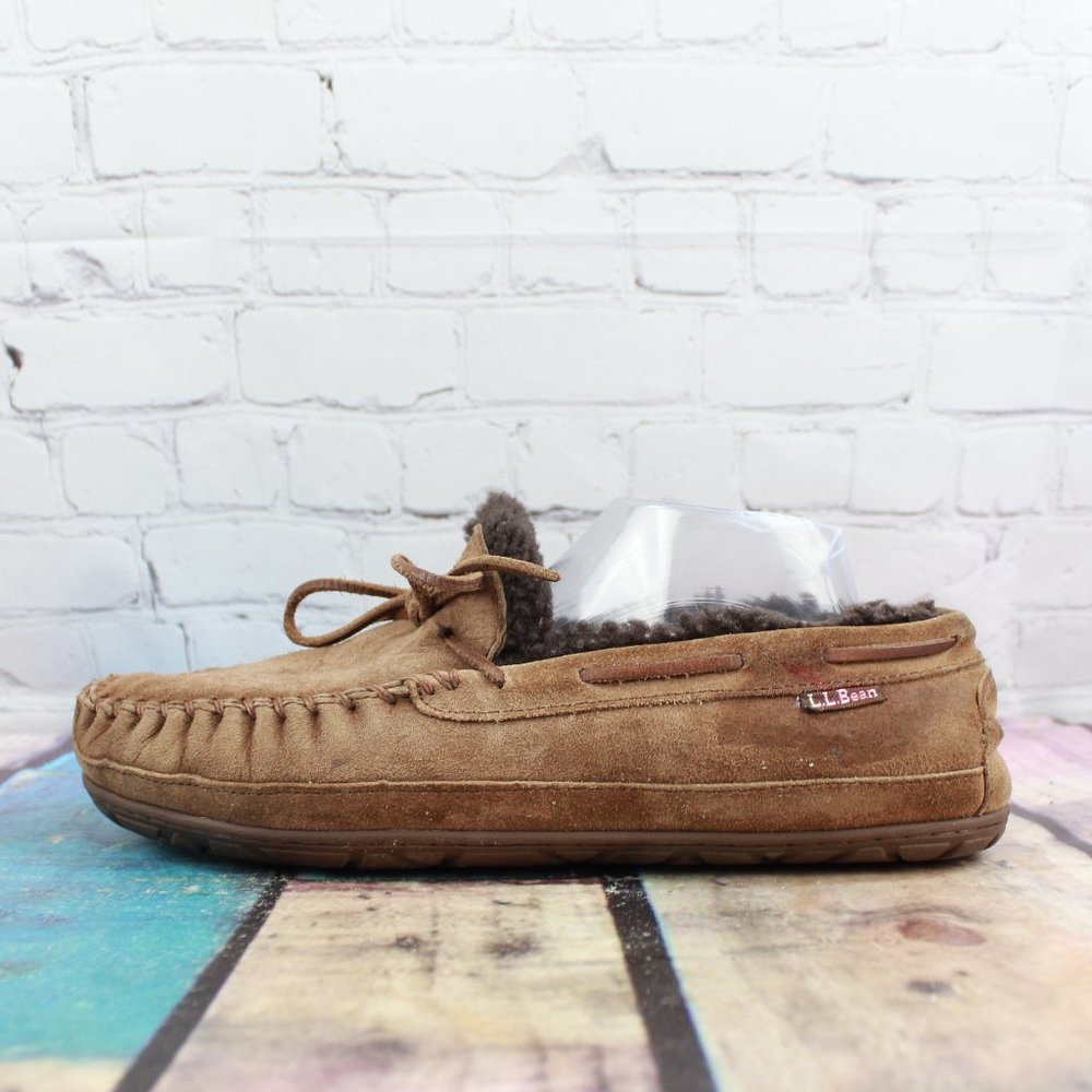 LL BEAN Lined Wicked Good Mocs Slippers Size 10 M - Picture 1 of 9